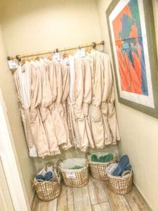 Dressing room at St. Somewhere Spa